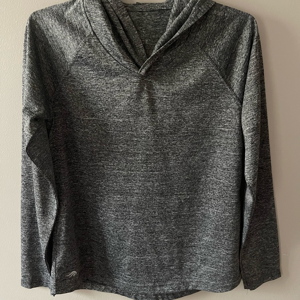 Pull Over Hoodie Top for Girls/Large/Dark Grey/Ideology